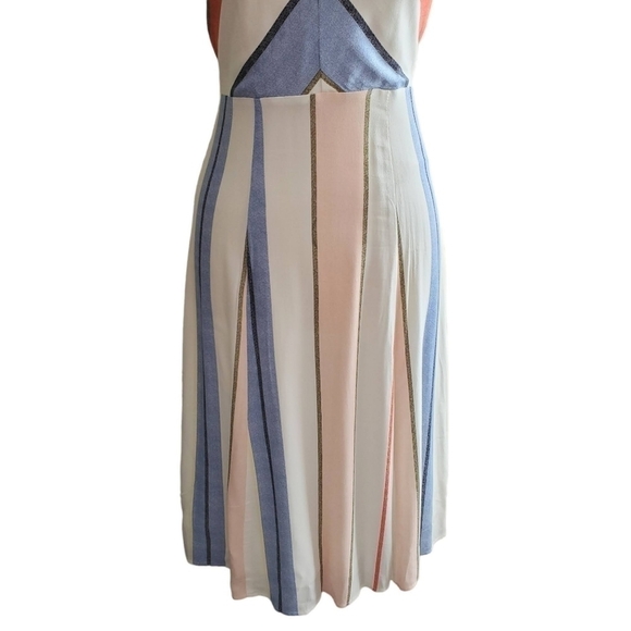 Highline Collective Sleeveless Stripe Dress Cream Blue Orange Peach Size 2 - Picture 5 of 10
